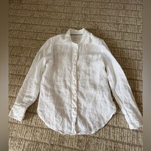J. Crew women’s Baird McNutt 100% Irish Linen button down white shirt